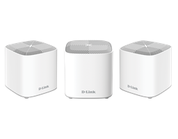 COVR-X1860 AX1800 Dual Band Whole Home Mesh Wi-Fi 6 System - three pack front and side views.