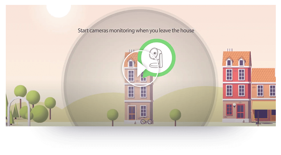 Geofencing diagram. Start cameras monitoring when you leave the house.