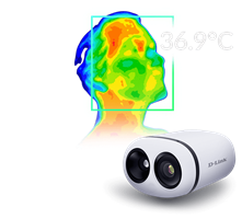 Thermal image of a person with a normal body temperature next to the DCS-9500T Group Temperature Screening Camera