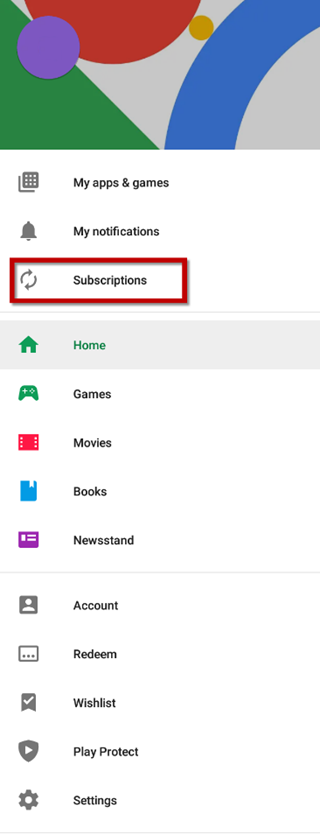 How do I cancel subscription plan Android