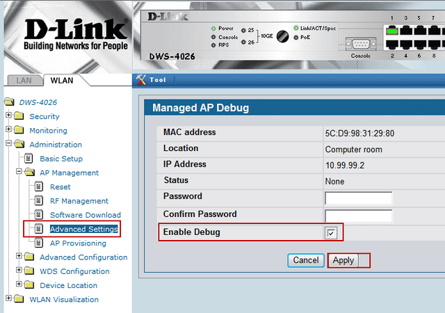 DWC DWS How to Access Web-UI when Managed Mode