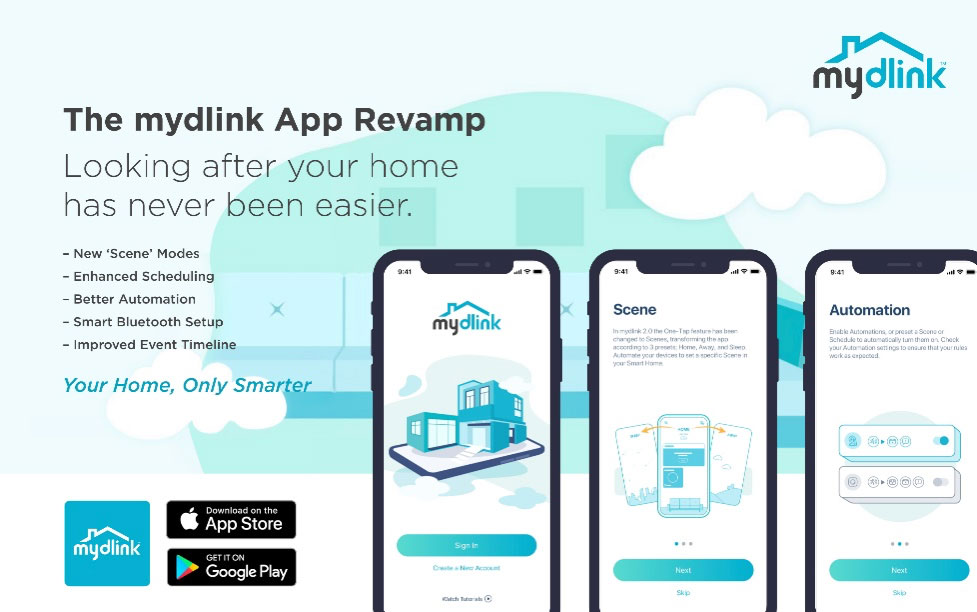 The mydlink App Revamp. Looking after your home has never been easier.
