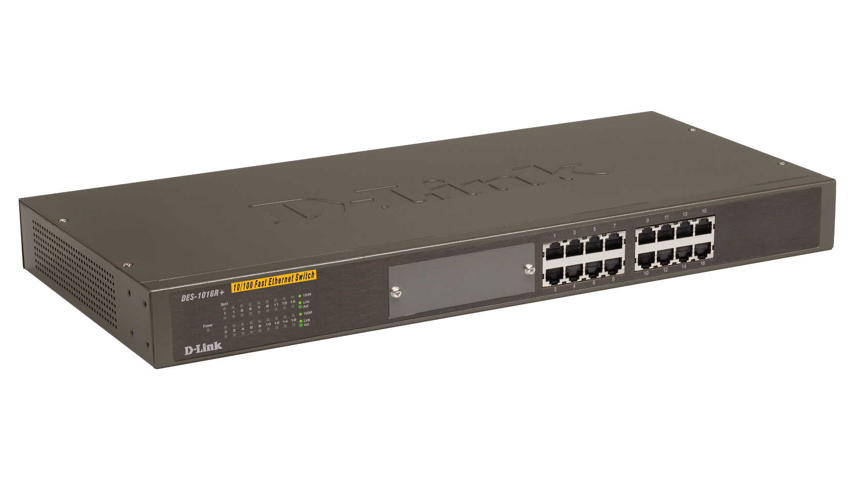 DES-1016R+ 16-Port Fast Ethernet Unmanaged Switch With Open Slot 