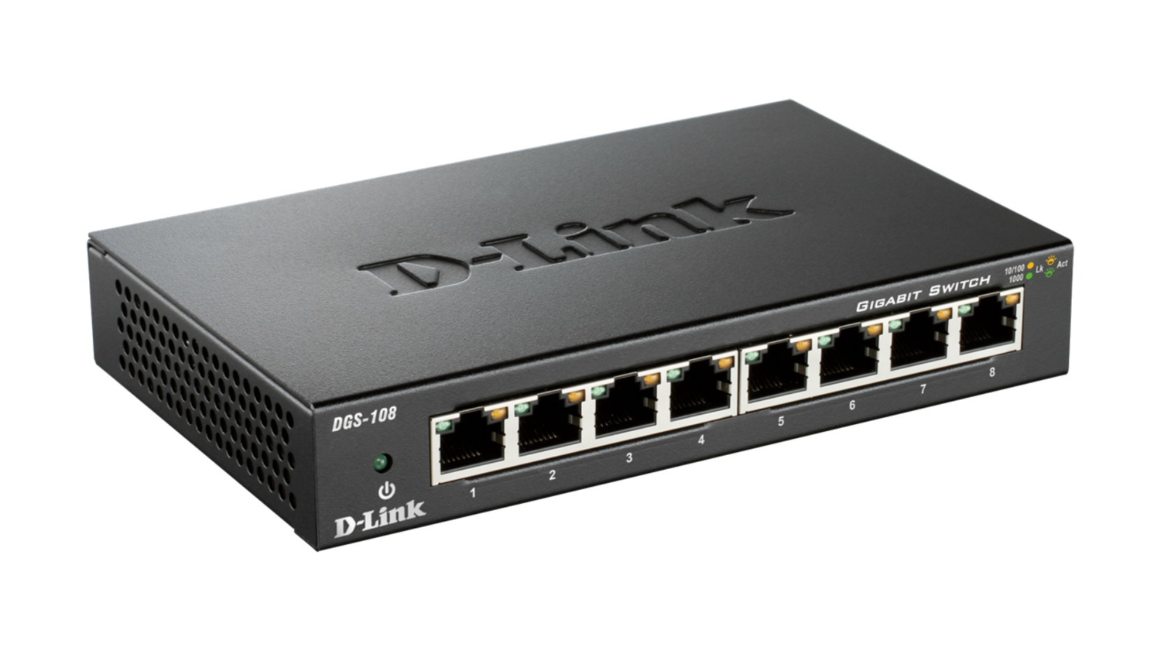 8-Port Gigabit Unmanaged Desktop SwitchDGS-108Effortless Gigabit NetworkingThink GreenSign up to our newsletter and stay up to date